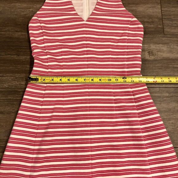 Lilly Pulitzer Dress Small Pink White Stripe Sleeveless Lined V Neck Back Zip - Picture 8 of 12